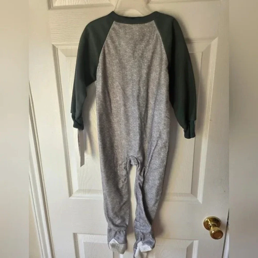 NFL New York Jets Pajamas 4T NWT Sleeper Football Gray Green Sports PJ
